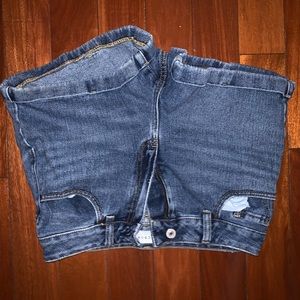 High waisted jean shorts